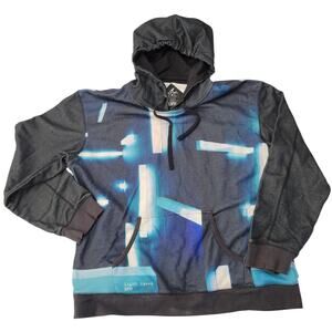 Staple Pigeon x XIIIW Light Speed Hoodie Charcoal Gray abstract Blue White 2XL